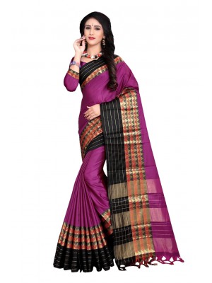 Pink Casual Wear Sari New Fashion Designer Printed Polyster Silk Saree Free Blouse