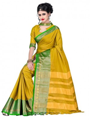Crazy Bachat Yellow Casual Wear Sari New Fashion Designer Printed Polyster Silk Saree Free Blouse