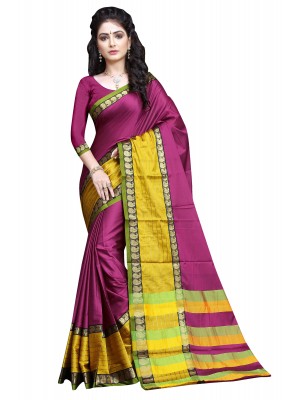 Crazy Bachat Casual Wear Sari New Fashion Designer Purple Printed Polyster Silk Saree Free Blouse