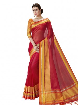 Indian New Fashion Ethnic Designer Kota Silk Saree With Free Blouse