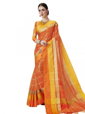 Indian New Fashion Ethnic Designer Kota Silk Saree With Free Blouse