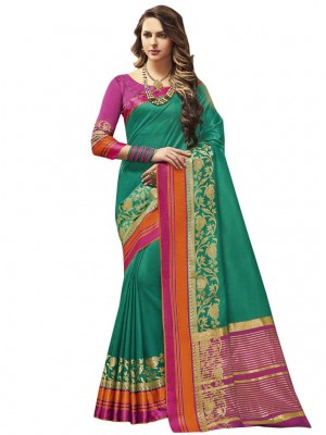 Indian New Fashion Ethnic Designer Banarasi Silk Saree With Free Blouse