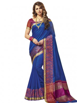 Indian New Fashion Ethnic Designer Banarasi Silk Saree With Free Blouse