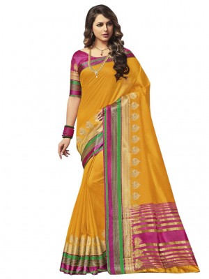 Indian New Fashion Ethnic Designer Banarasi Silk Saree With Free Blouse