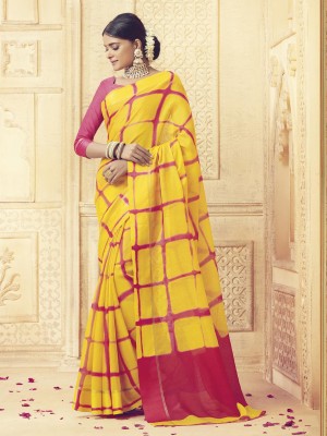 New Indian Latest Designer Kota Silk Fabric Multi Color Saree With Free Blouse