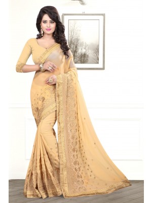 New Indian Ehtnic Designer Chiffon Fabric Black Color Saree With Free Blouse