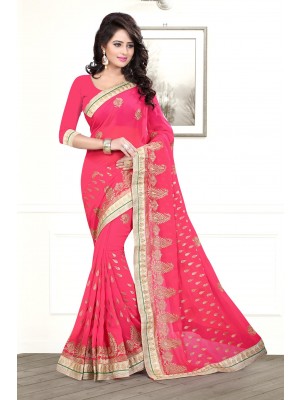 New Indian Ehtnic Designer Chiffon Fabric Black Color Saree With Free Blouse