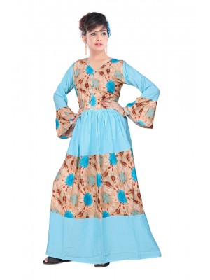 Indian Designer New Fancy Blue Tunic Viscose Rayon Printed Kurti
