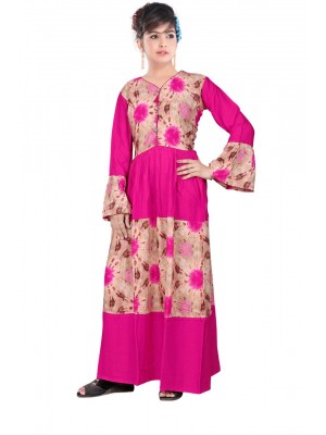 Indian Designer New Fancy Pink Tunic Viscose Rayon Printed Kurti