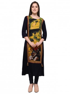 Crazy Bachat Women's Ethnic Fully Stitched Tunic Cotton Rayon Printed Kurti