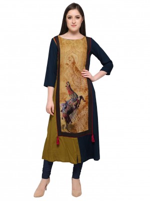 Crazy Bachat Women's Ethnic Fully Stitched Tunic Cotton Rayon Printed Kurti