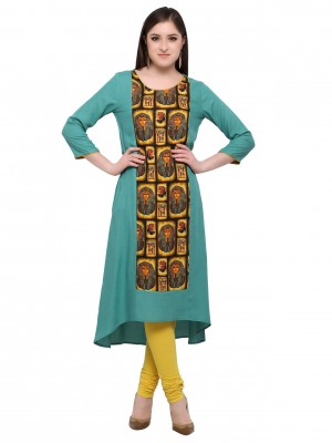 Crazy Bachat Women's Ethnic Fully Stitched Tunic Cotton Rayon Printed Kurti