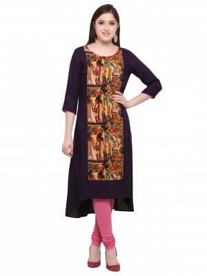 Crazy Bachat Women's Ethnic Fully Stitched Tunic Cotton Rayon Printed Kurti