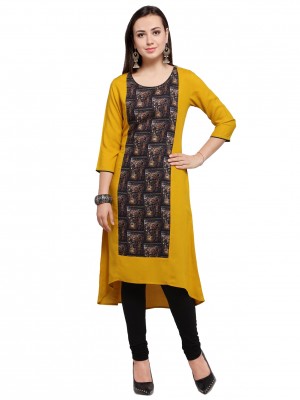 Crazy Bachat Women's Ethnic Fully Stitched Tunic Cotton Rayon Printed Kurti