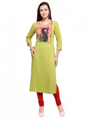 Crazy Bachat Women's Designer Ethnic Fully Stitched Tunic Cotton Rayon Printed Kurti