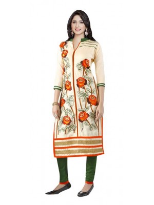 Indian Designer Salwar Suit Fancy Embroidery Beige Casual Wear Dress