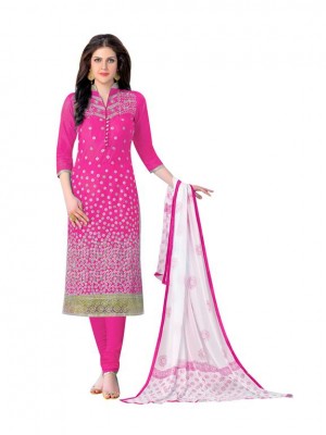 New Designer Ethnic Indian Pink Colored Cambric Cotton Dress Material